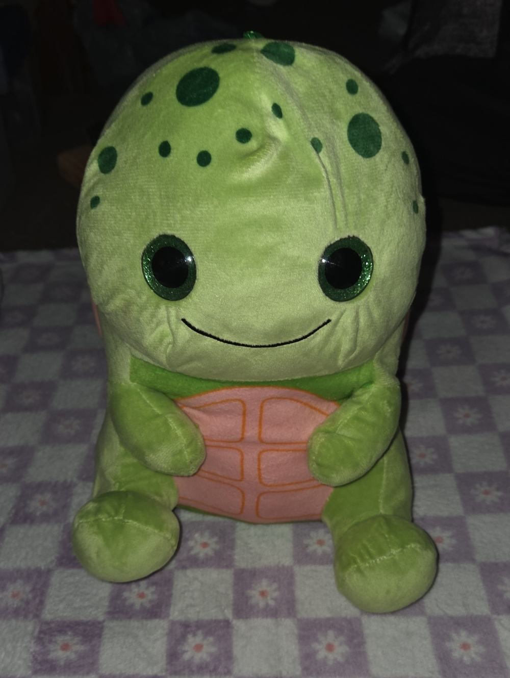 Green Plush Turtle Pet Toy - Soft Stuffed Turtle